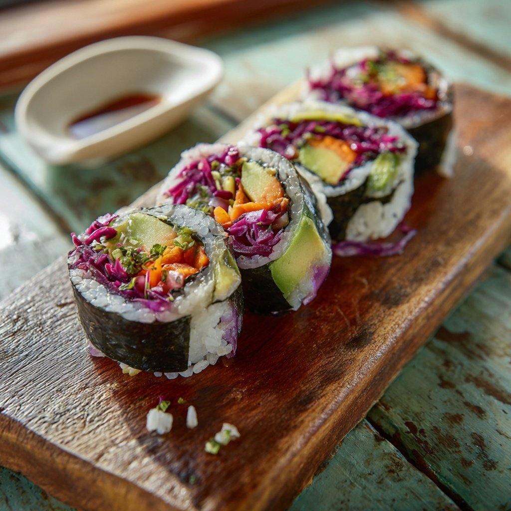 Rainbow Veggie Sushi Rolls