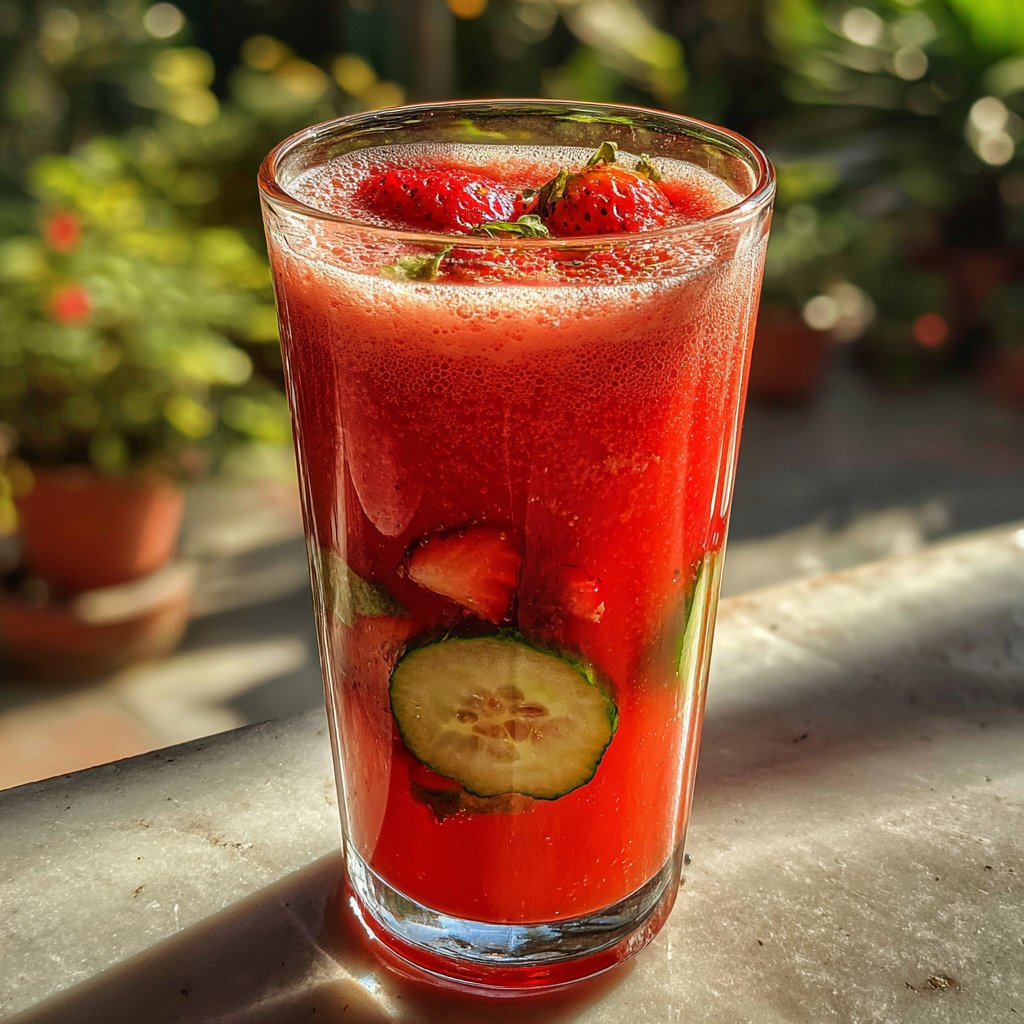 Refreshing Strawberry Cucumber Juice